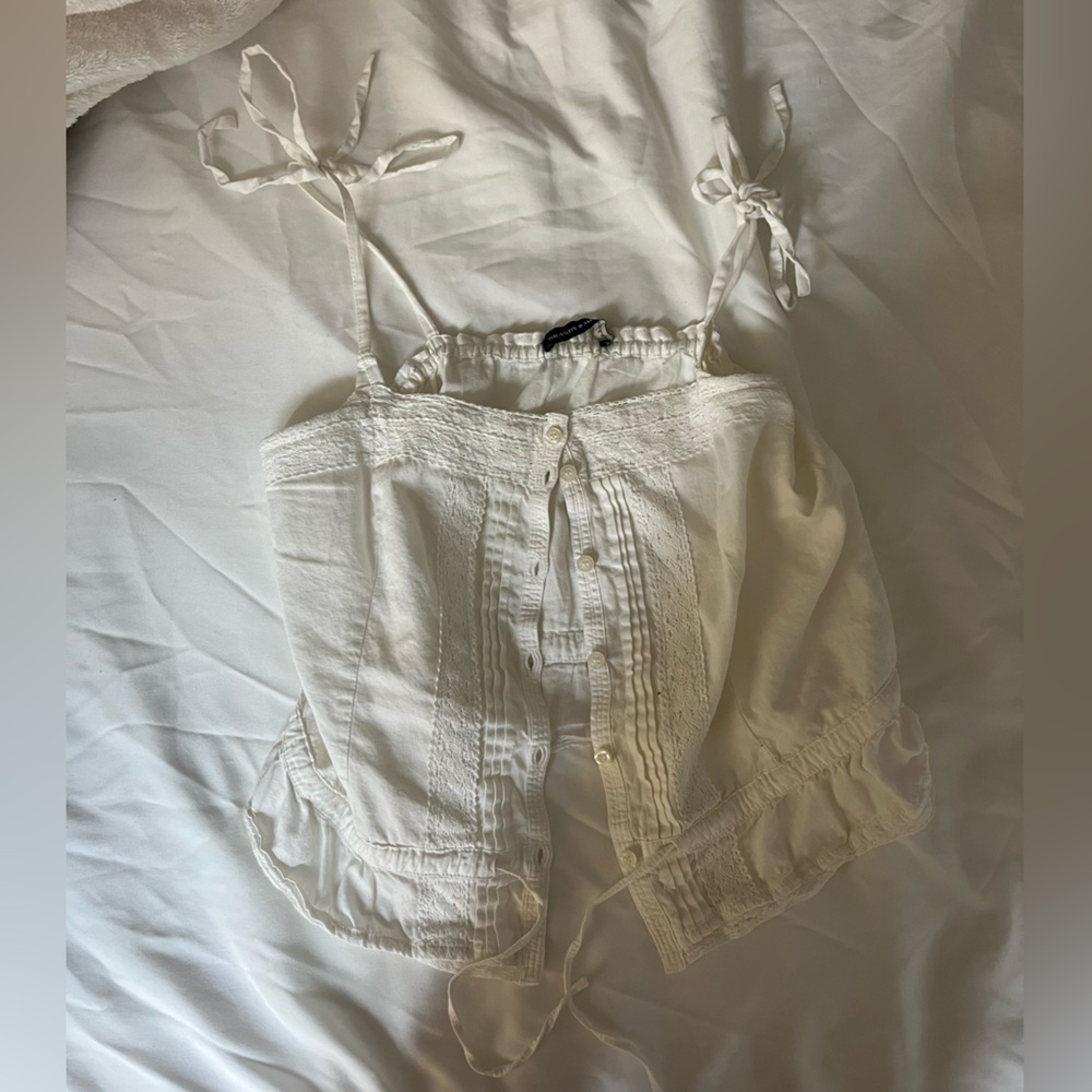 Brandy Melville Lacy White Tank Top